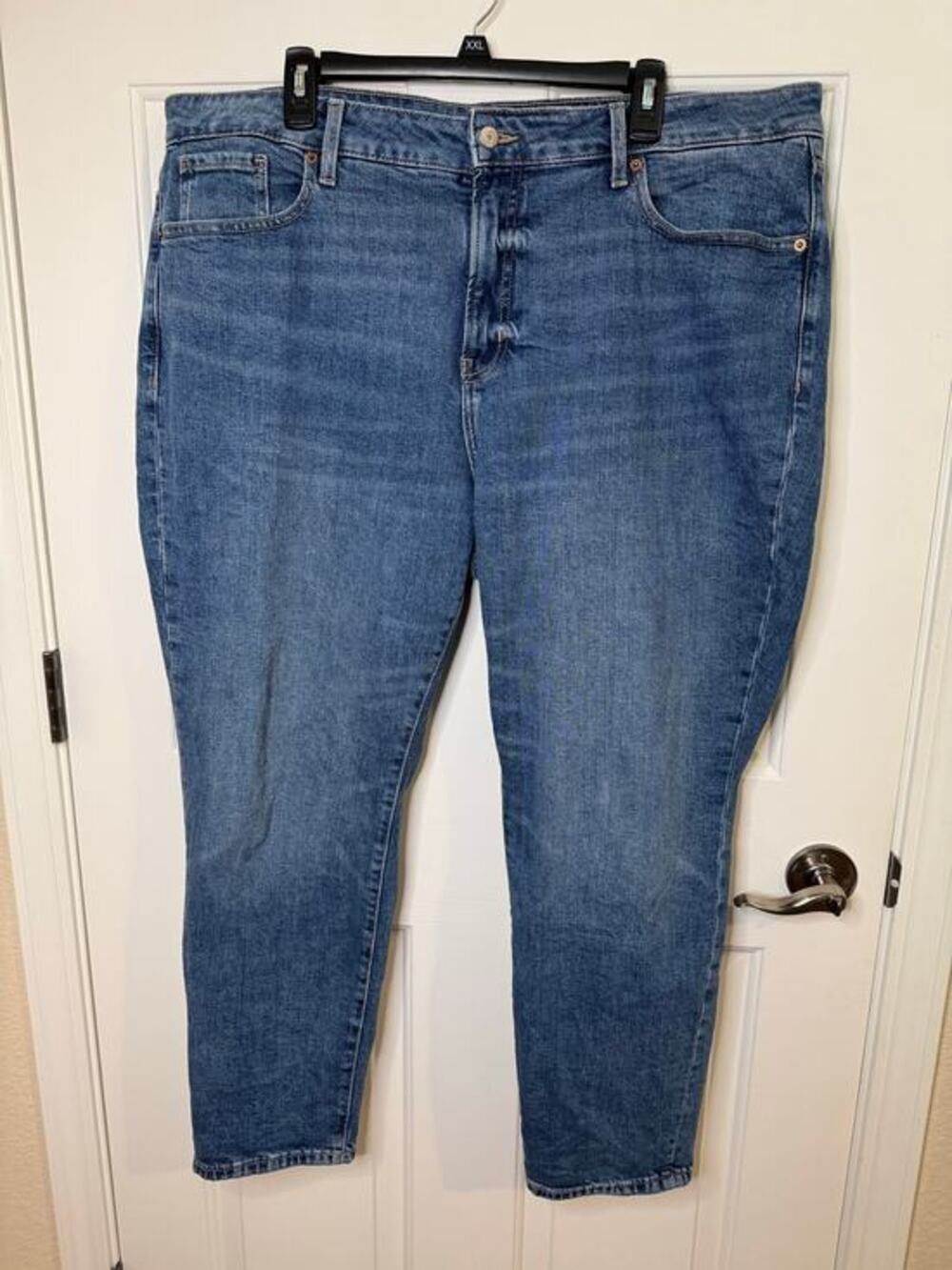 Old Navy High Rise O.G. Straight Secret Slim Pockets Medium Wash Ankle Size 18